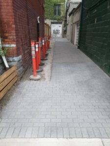 Toronto Commercial walkway interlocking pavers installation 1