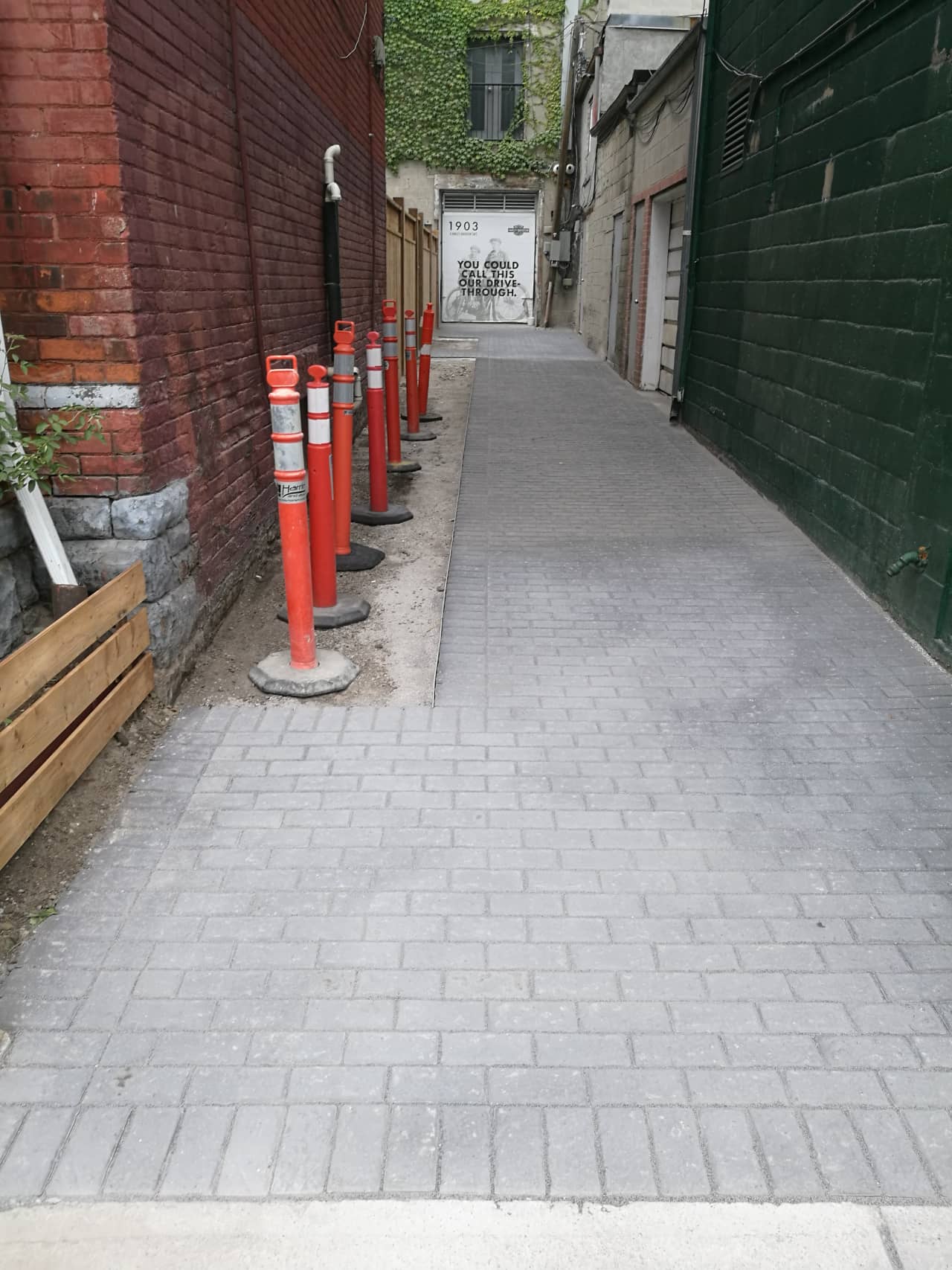 Toronto Commercial walkway interlocking pavers installation 1