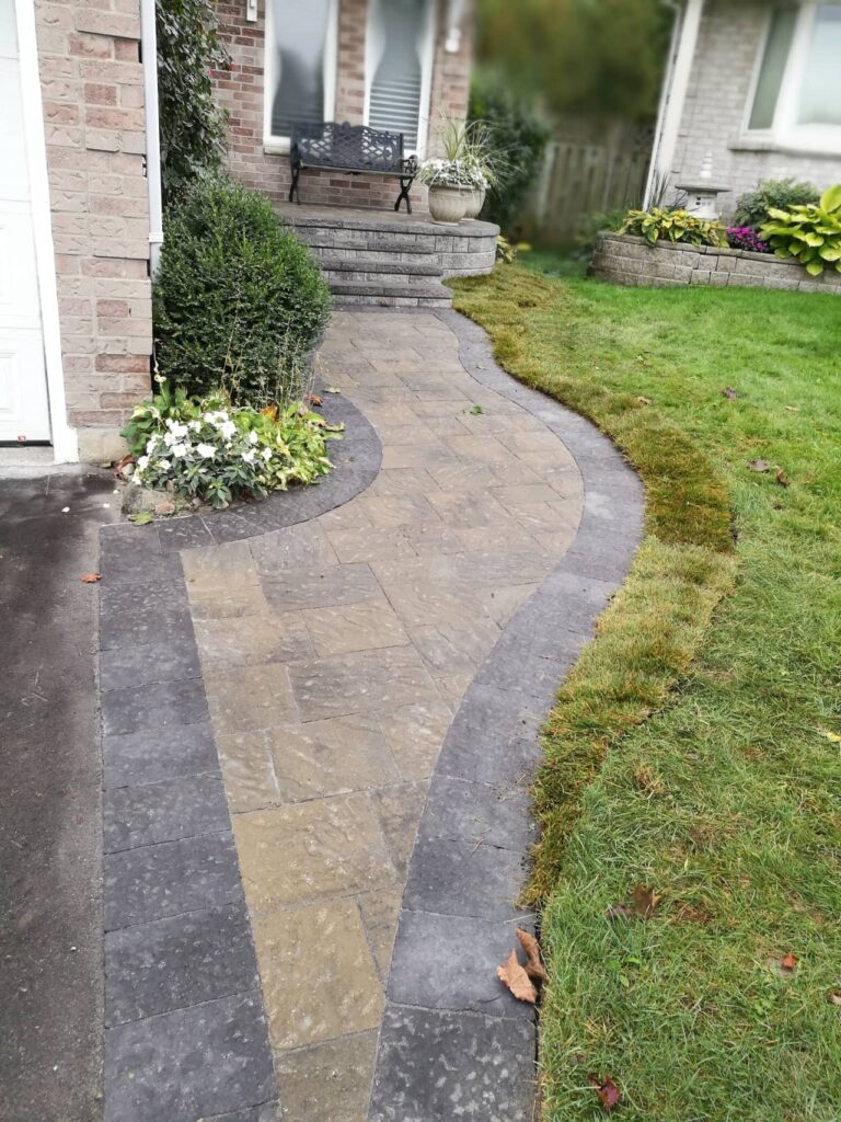 Front porch and walkway pavers interlocking pickering2