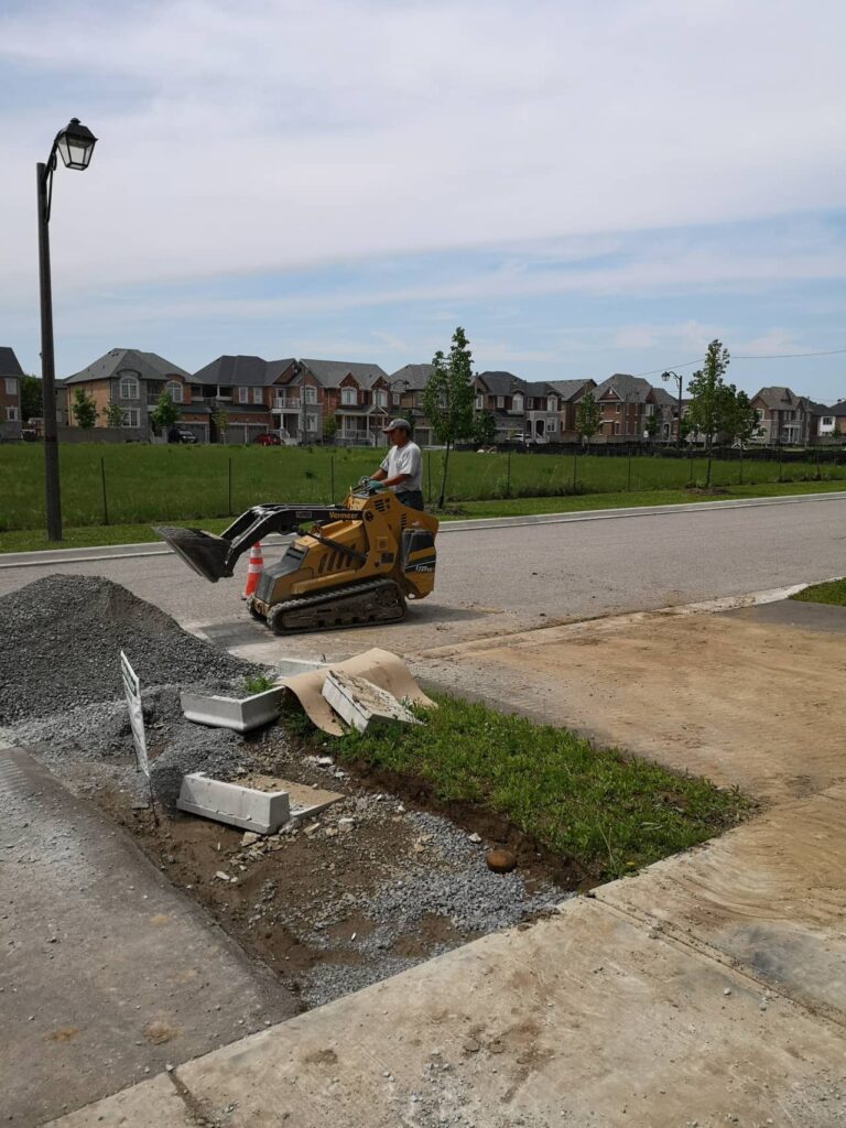 Backyard and driveway interlocking pavers installation markham8