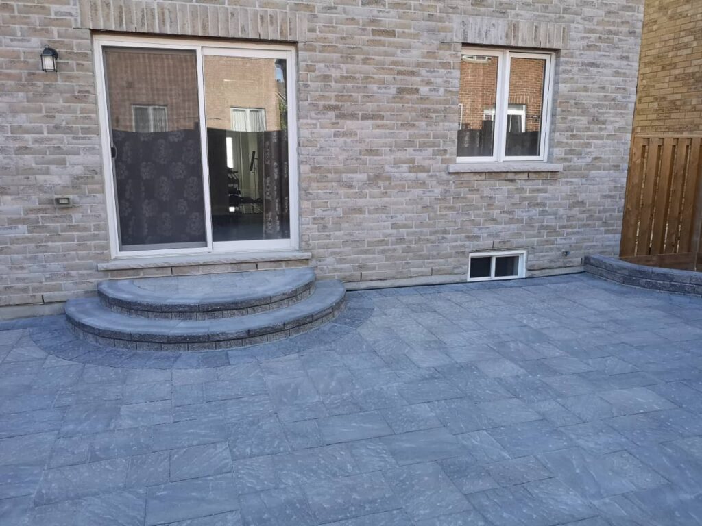Backyard and driveway interlocking pavers installation markham6