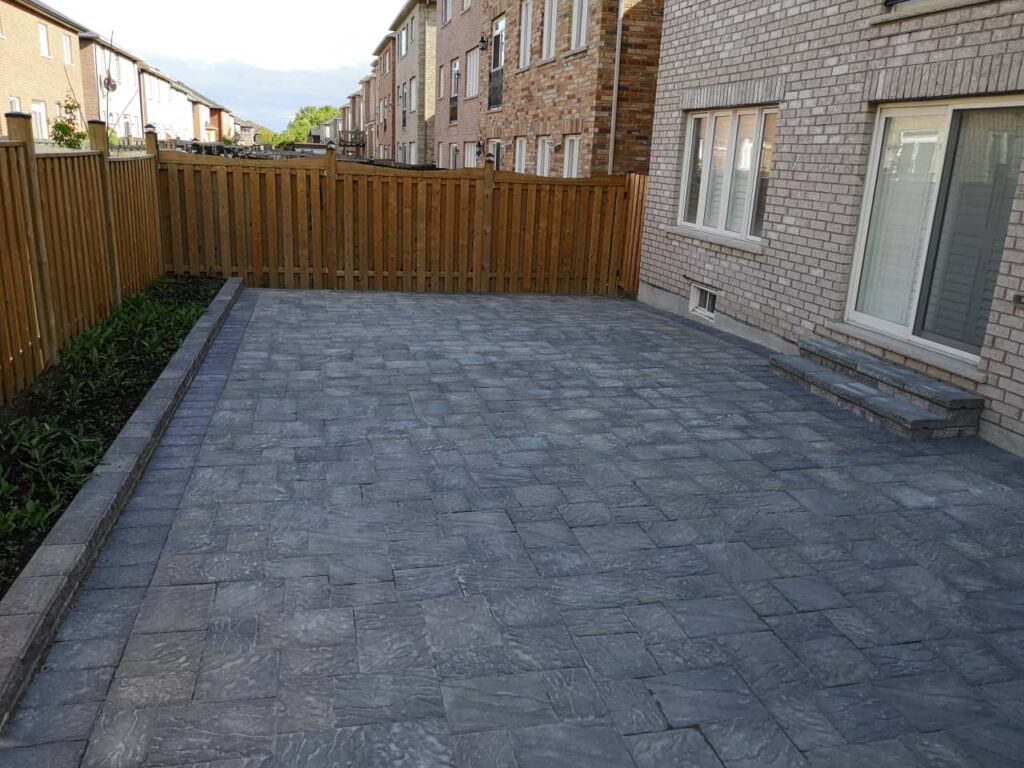 Backyard and driveway interlocking pavers installation markham